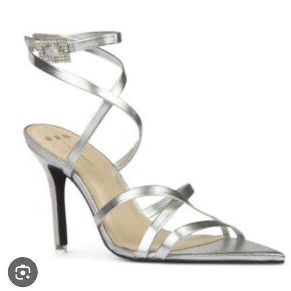 Silver Metallic Sandals "NEW" - Picture 1 of 16